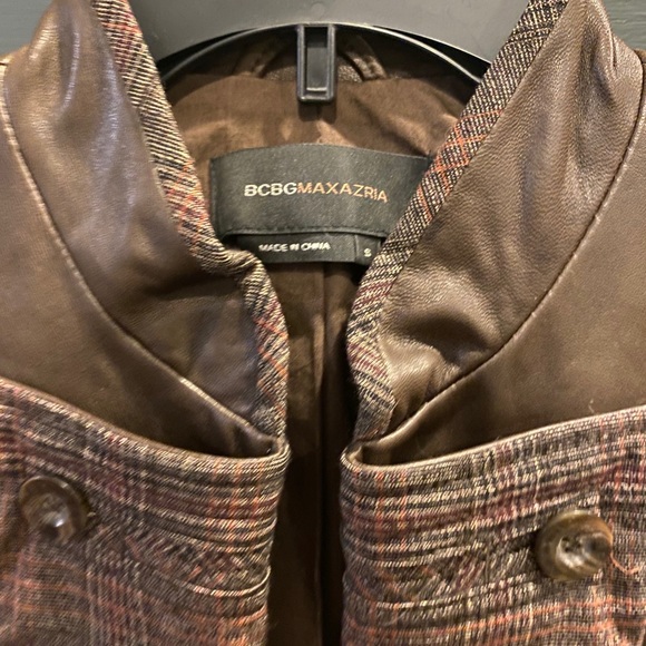 BCBG Plaid leather jacket - Picture 3 of 4